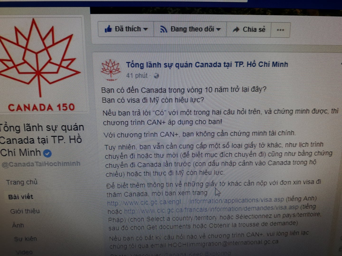 Xin Visa du lịch Canada - Không cần chứng minh tài chánh